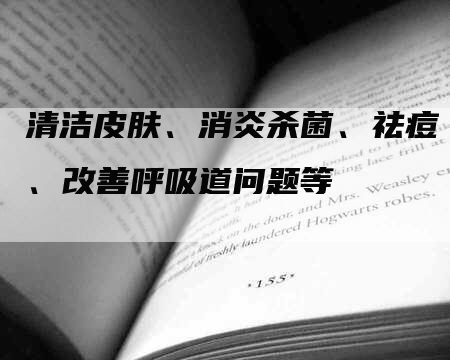 清洁皮肤、消炎杀菌、祛痘、改善呼吸道问题等